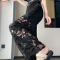 💜 LAATSTE DAG ACTIE - 50% KORTING 💜Dames gesplitste, warme strass-print holle broek