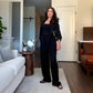 Set van effenkleurig, relaxed shirt en wijde broek