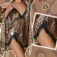 ⏳Beperkte tijd 50% korting💥Sexy luipaardprint kamerjas en nachthemdset