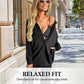 Oversized top met kraag en diepe V-hals voor dames