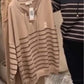 Set van casual gestreepte top en enkellange broek