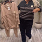 Set van casual gestreepte top en enkellange broek