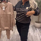 Set van casual gestreepte top en enkellange broek