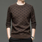 Trendy pullover met lange mouwen en print voor heren, slim fit