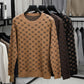 Trendy pullover met lange mouwen en print voor heren, slim fit