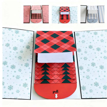 Creatief kerstwaterval cadeaukaartboekje