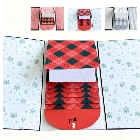Creatief kerstwaterval cadeaukaartboekje