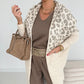 Damesjas met capuchon, luipaardprint en zakken