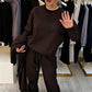 Damesmode Ronde Hals Tops ＆ Broek 2-Delige Set