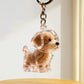 🐾 【Aanbieding】🎁Sentimentele Sleutelhanger met Hondenhaar | Kristalhelder Hars | 4 Rasontwerpen🐶💕