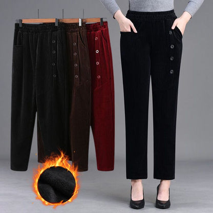 Hoge taille corduroy warme broek voor dames (50% korting)