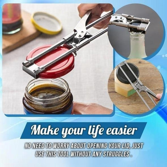 💪 Gemakkelijk Deksels Openen – Verstelbare RVS Blikopener met Antislip Grip! 🍶🔧