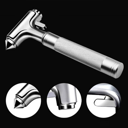 3-in-1 metalen autoveiligheidshamer en gordelsnijder