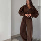 Gezellige, warme jumpsuit met rits aan de voorkant