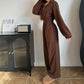 Gezellige, warme jumpsuit met rits aan de voorkant