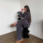 Gezellige, warme jumpsuit met rits aan de voorkant