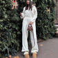 Gezellige, warme jumpsuit met rits aan de voorkant