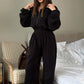 Gezellige, warme jumpsuit met rits aan de voorkant
