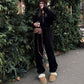 Gezellige, warme jumpsuit met rits aan de voorkant