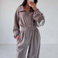 Gezellige, warme jumpsuit met rits aan de voorkant