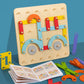 🧩 NU 50% KORTING! ✨ Montessori Puzzel - Houten geometrische vormen met patroonkaarten voor vroeg leren en creatieve ontwikkeling 🎁🎄