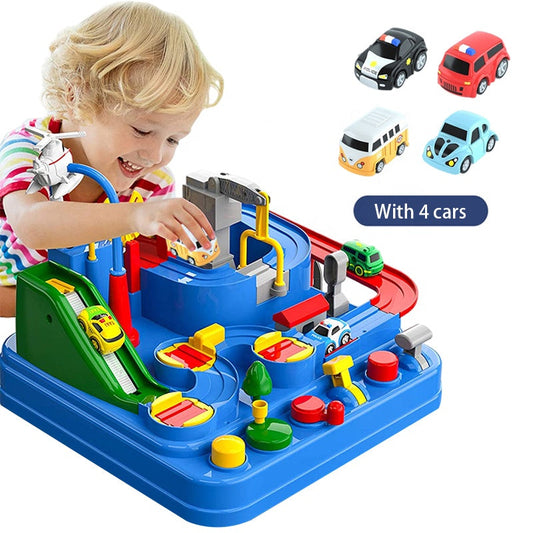 💥【LIMITED TIME 50% OFF】🔥 City Adventure Rescue Racebaan | 8 Uitdagingen | 6 Knoppen om Auto te Besturen | Traint Hand-Oog Coördinatie/Kleurherkenning/Probleemoplossing | Veilig ABS Materiaal | 2+ Jaar