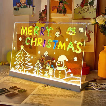 💥【50% OFF】🔥 Lichtgevend Acryl Tekenbord | LED Nachtlampje | Uitwisbaar & Herbruikbaar | Transparant voor Overtrekken | Multifunctionele Standaard voor Telefoon/Tablet | Maten 15/20/20x30cm | Perfect voor Kinderen 🎨