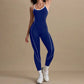 Lange, slank gesneden yogajumpsuit voor dames