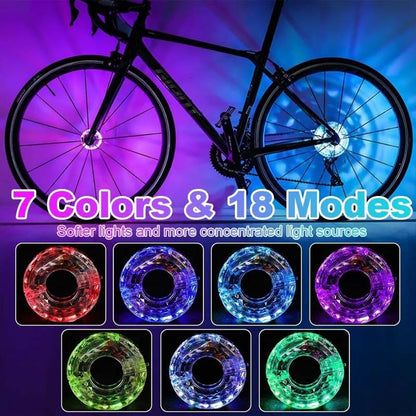 💥【50% OFF】🔥 LED Fiets Wielnaaflamp | 7 Kleuren + 18 Patronen | Fresnel Lens, Zacht & Gericht Licht | Slimme Sensor (Auto Aan/Uit) | IP65 Waterdicht | USB Oplaadbaar, 8-12 Uur | Ø8,2 cm | Voor Nachtelijke Veiligheid & Stijl 🚴