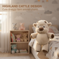 💥 Met 50% korting! 🔥 Highland-rund knuffel – 35 cm, wolkzacht PP-materiaal, abrikoos/roze/wit, schattig boerderij-ontwerp, ideaal voor knuffelen, voorlezen en cadeau, voor kinderen vanaf 0+ 🐮