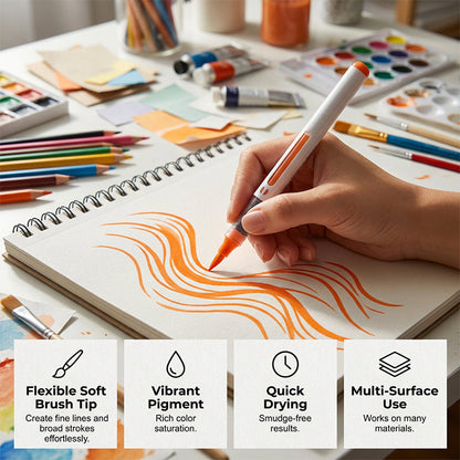 🖌️👩‍🎨 【Alleskunner】Artistieke Zachte Punt Markers | Waterbestendig | Ideaal voor Handlettering & DIY🎨✨