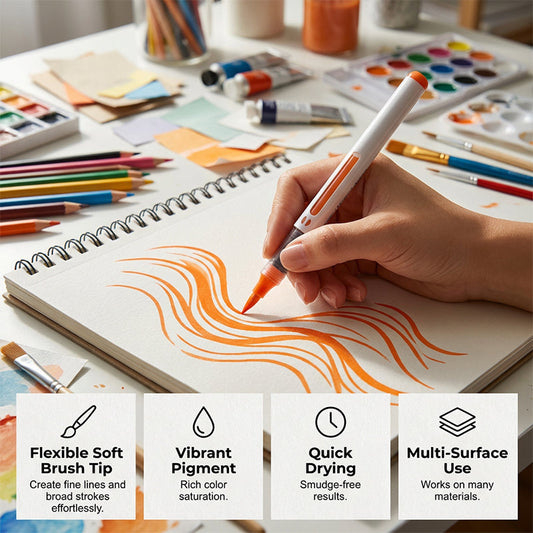 🖌️👩‍🎨 【Alleskunner】Artistieke Zachte Punt Markers | Waterbestendig | Ideaal voor Handlettering & DIY🎨✨