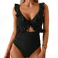 ⏳ FLASH SALE! ✨ Frans Vintage One Piece | Cutout Detail onder Bust 🔥 | Verbergt & Svelt | HALF PRICE 🎉