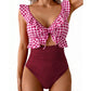 ⏳ FLASH SALE! ✨ Frans Vintage One Piece | Cutout Detail onder Bust 🔥 | Verbergt & Svelt | HALF PRICE 🎉