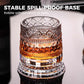 🎉【Aanbieding】🥃✨360° Draaibaar Whiskyglas | 300 ml | Loodvrij Glas | Geëmbosseerde Patronen | Stabiele Basis🍸