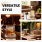 🎉【Aanbieding】🥃✨360° Draaibaar Whiskyglas | 300 ml | Loodvrij Glas | Geëmbosseerde Patronen | Stabiele Basis🍸