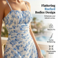 【Vakantie Chic】 Bloemenjurk met Achterloos Ontwerp | Lichtblauw/Rood | Maten XS-XL