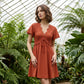 Dames Elegante Kanten V-Hals Jurk | A-Lijn met Wapperende Mouwen | Instelbare Taille | Maten S-5XL
