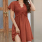 Dames Elegante Kanten V-Hals Jurk | A-Lijn met Wapperende Mouwen | Instelbare Taille | Maten S-5XL