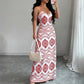 Dames Boho Print Maxijurk | Met Verstelbare Bandjes | Lichtgewicht & Vloeiend | Perfect voor Vakantie