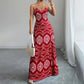 Dames Boho Print Maxijurk | Met Verstelbare Bandjes | Lichtgewicht & Vloeiend | Perfect voor Vakantie