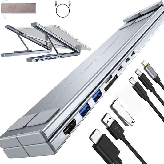 【All-in-One Werkplek】 Ergonmische Dockingstation | 6 Standen | Voor 10-17 inch Laptops