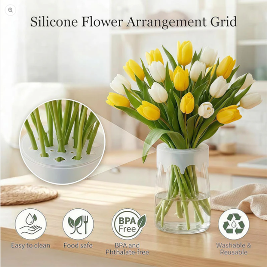 🎁Koop er 1, krijg er 1 gratis🌼Zet je bloemen mooi rechtop --Siliconen bloemenhouder✨