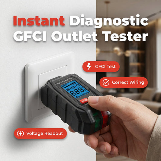 🔥Digitale GFCI Stopcontact Tester | Met Verlicht LCD Scherm | Detecteert 7 Fouten