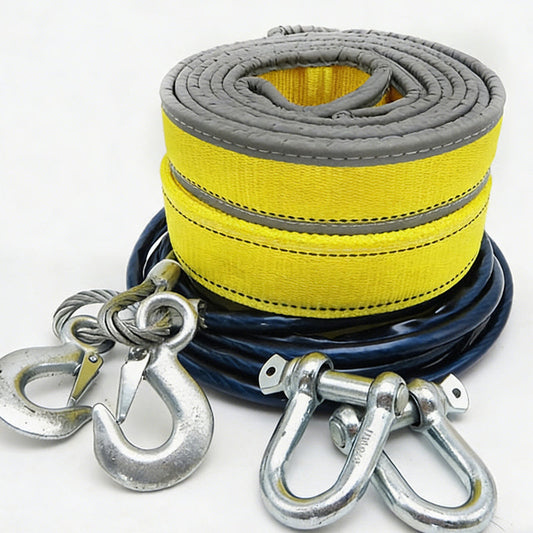 8-Ton Sleepkabel 4m | Met Gesmede U-Shackle Haken | Reflecterend | Versterkte Einden