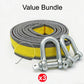 8-Ton Sleepkabel 4m | Met Gesmede U-Shackle Haken | Reflecterend | Versterkte Einden