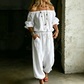 Elegant Off-Shoulder Lounge Set | Met Pofmouwen | Ademend Polyester | S-5XL