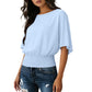 👚Damestop met dolmanmouwen en geplooide taille