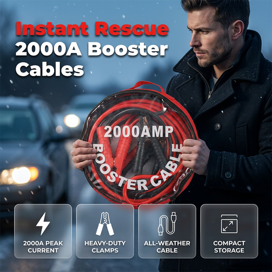 2000A Startkabels Set 2.5/4m | Met Draagtas | Koper Bedekt Aluminium | Voor Alle Auto's