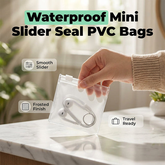 🔥20/50 stuks Mini Slider Seal PVC Zakjes 8x8cm | Waterdicht | Mat Transparant